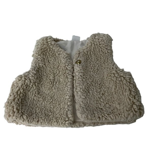 Carter’s Girls 9M 2 Piece Sweater H&M Sherpa Fleece Vest Set Baby Winter Outfit - Picture 5 of 16
